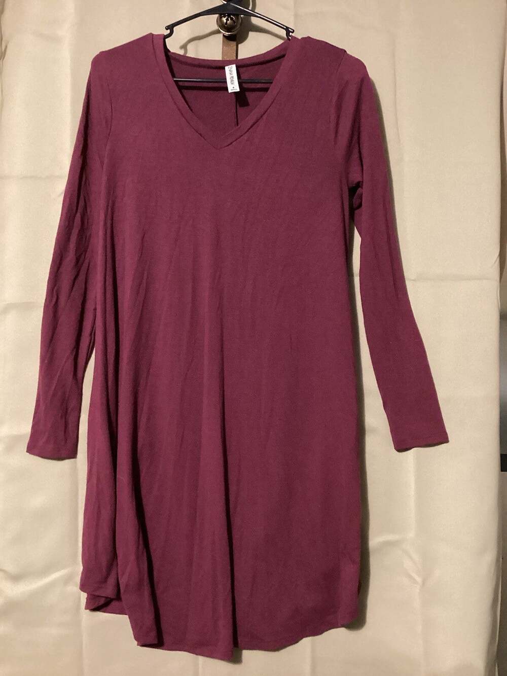 Zenana Premium Long Sleeve Women’s Top Mauve Color Stretch Comfort Size S